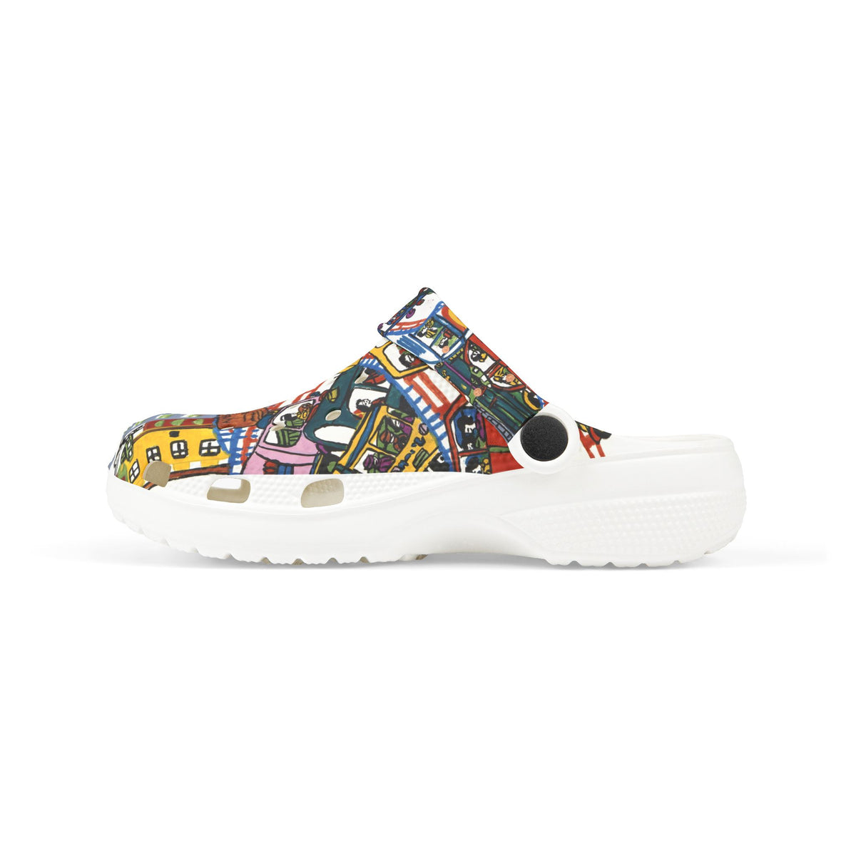 Kids Foam Clogs — Colorful Cartoon Vehicles All-Over Print