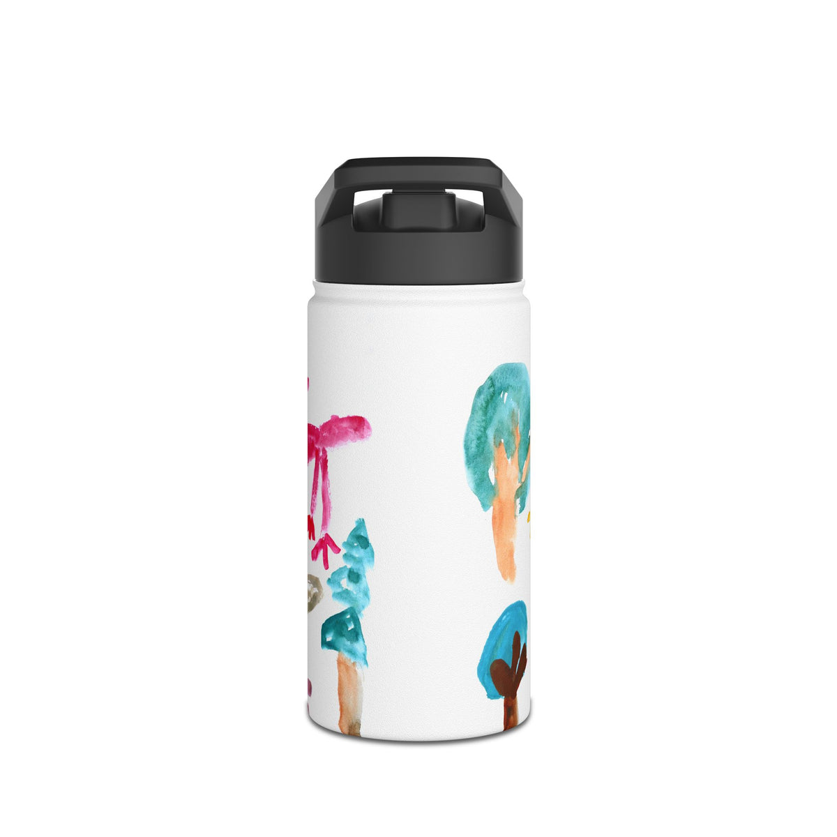 "Foxes" Kids' Water Bottle — Hand-Painted Forest Animals Watercolor Stainless Steel Bottle