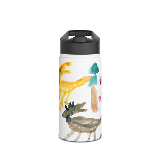 "Foxes" Kids' Water Bottle — Hand-Painted Forest Animals Watercolor Stainless Steel Bottle